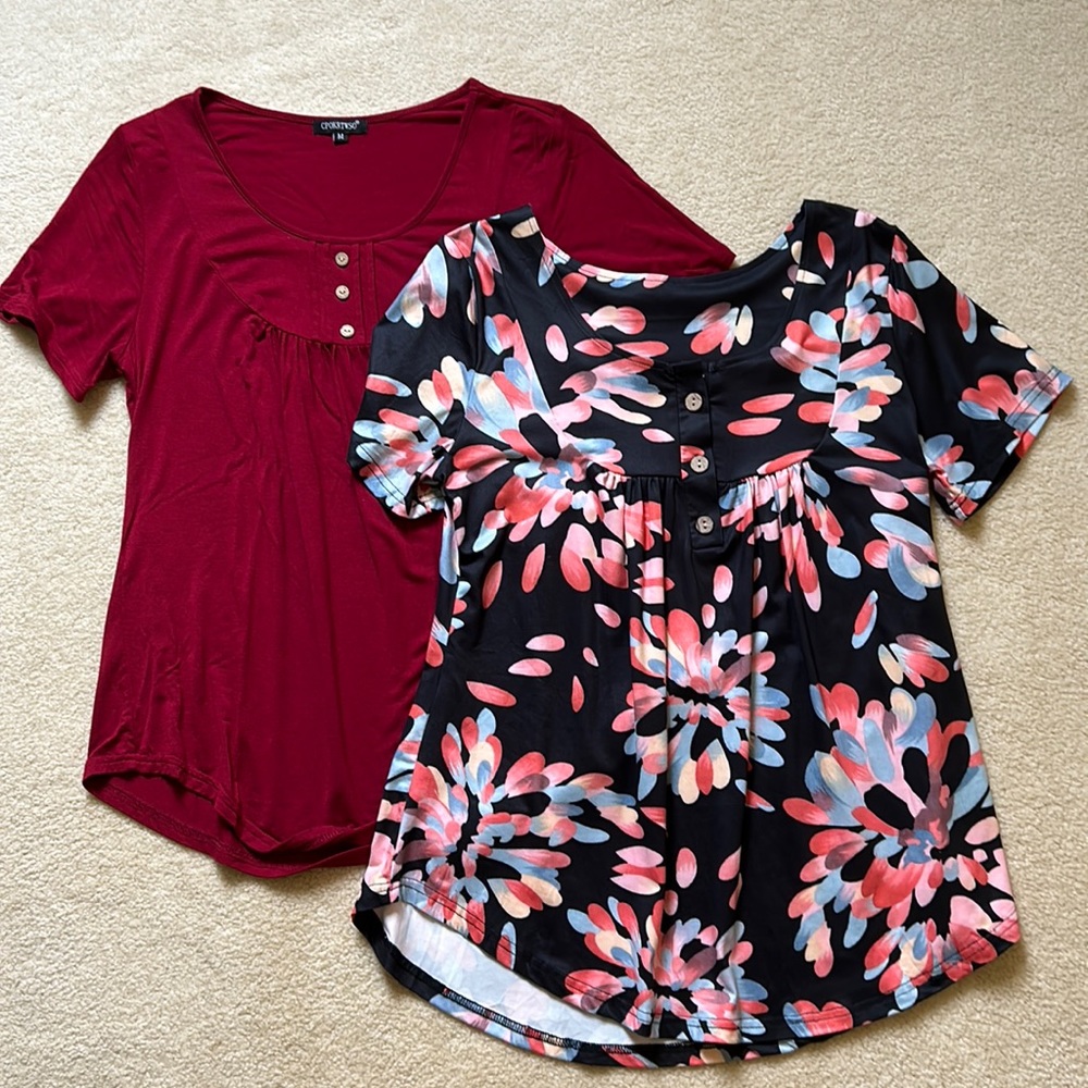 Two tunic tops